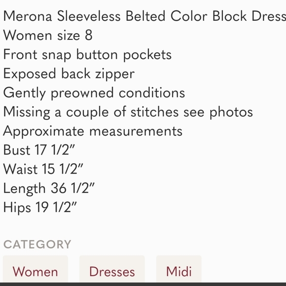 Merona Sleeveless Belted Color Block Dress - Picture 6 of 6
